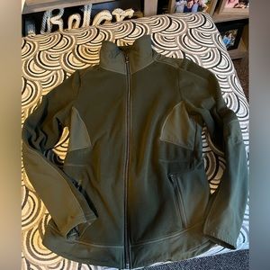 Athleta “Outback” fitted full zip Jacket army green athletic running M